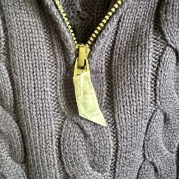 Polo Ralph Lauren Sweater Mens 4XL Navy Blue Cable Knit Half Zip Pullover NWT - Picture 3 of 10